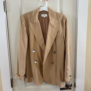 Vince Beige Double-Breasted Blazer